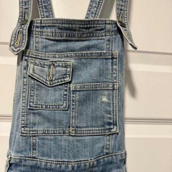 Free People Classic Light Blue Denim Overalls - Picture 3 of 15